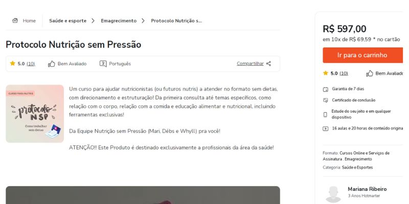  Protocolo Nutrição sem Pressão - Mariana Ribeiro